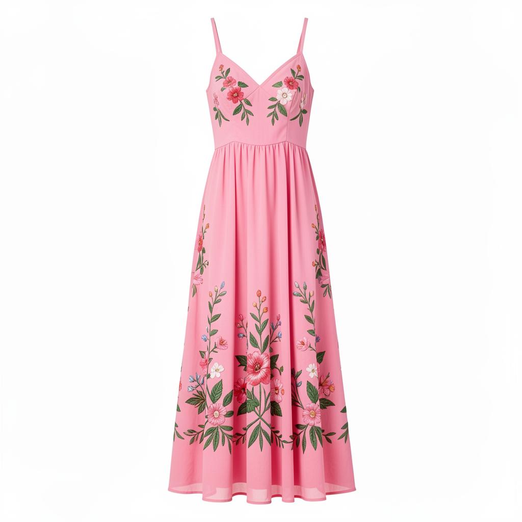 Floral Embroidered Midi Dress