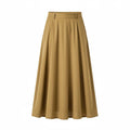 High-Waist A-Line Midi Skirt