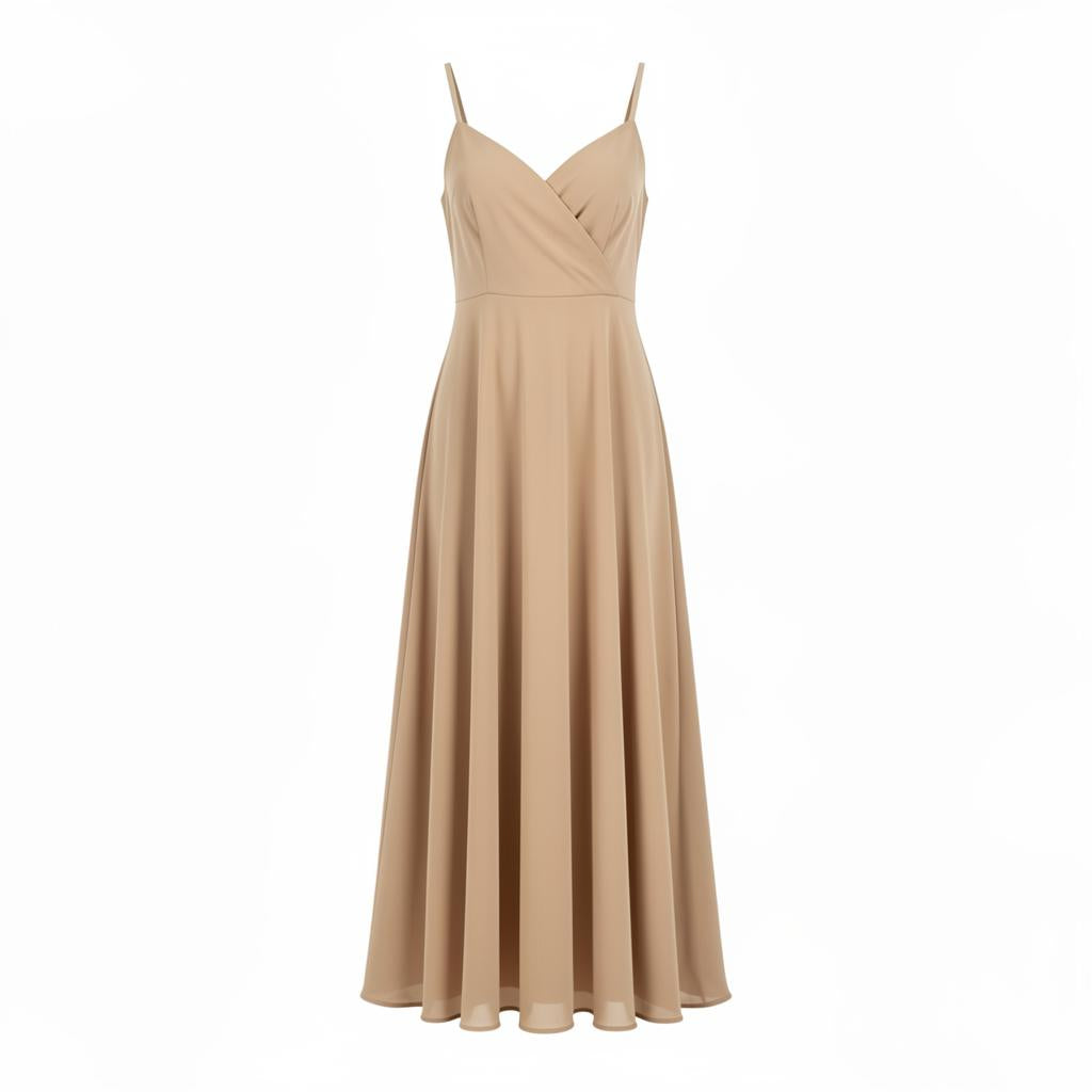 Wrap Bodice Chiffon Maxi Dress