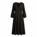 Long Sleeve Wrap Midi Dress