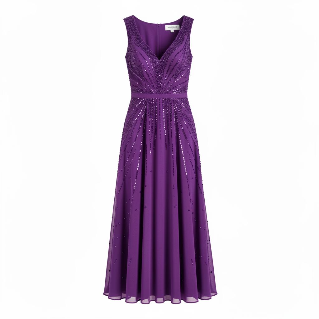 Beaded Chiffon Evening Gown
