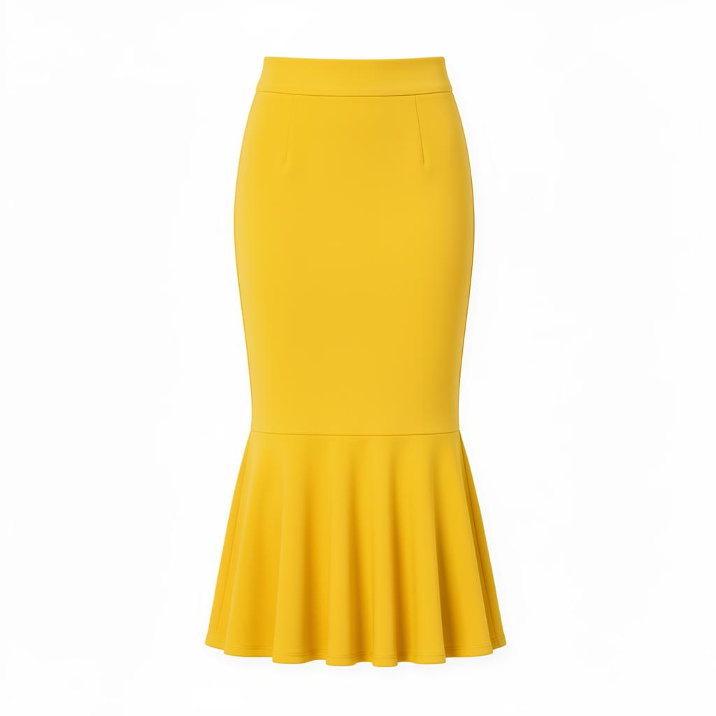 Mermaid Hem Midi Skirt