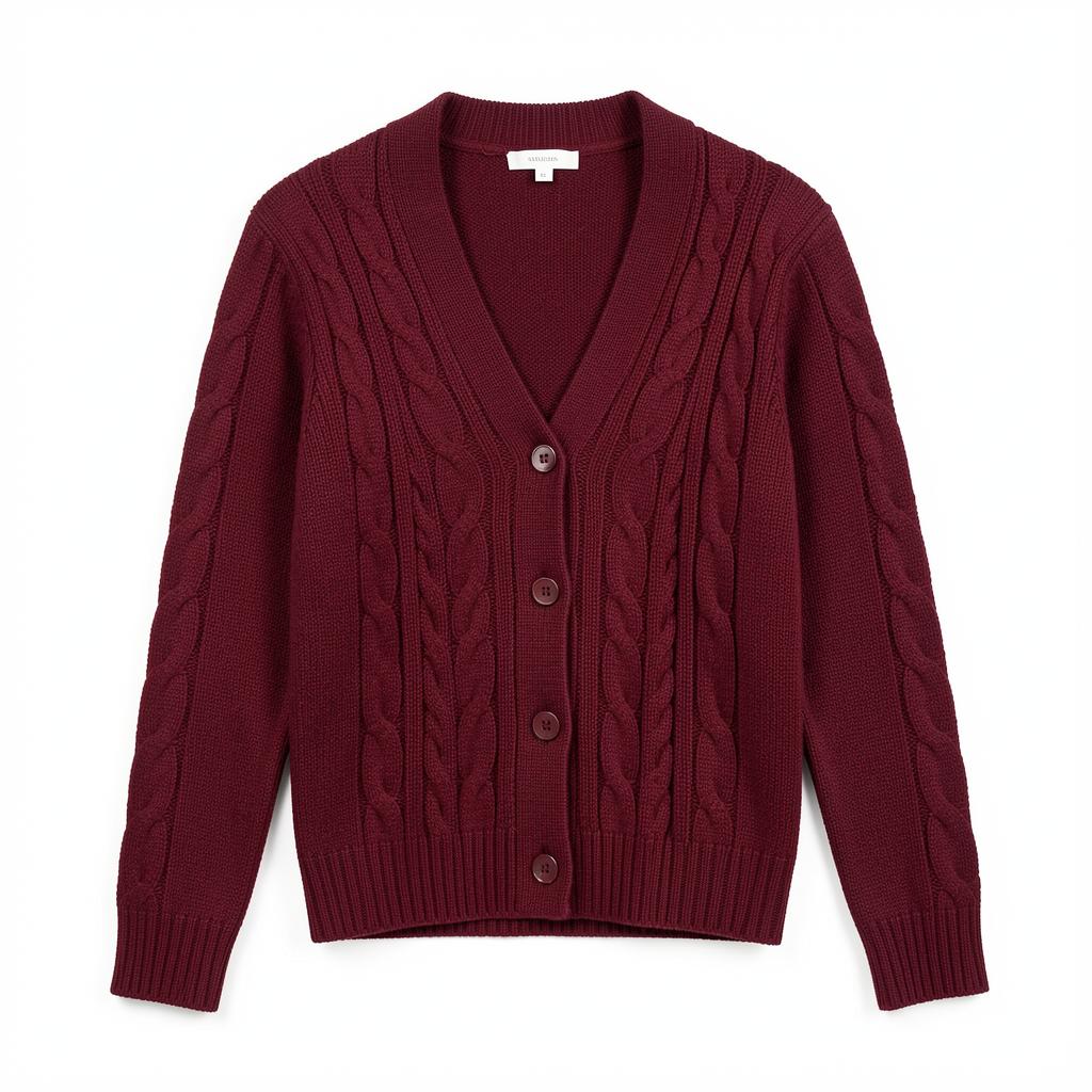 Cable Knit Button Cardigan