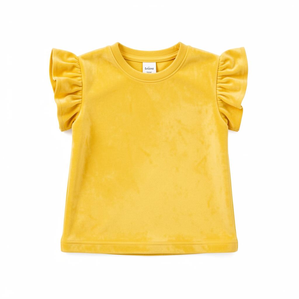 Kids Velvet Ruffle Sleeve Top