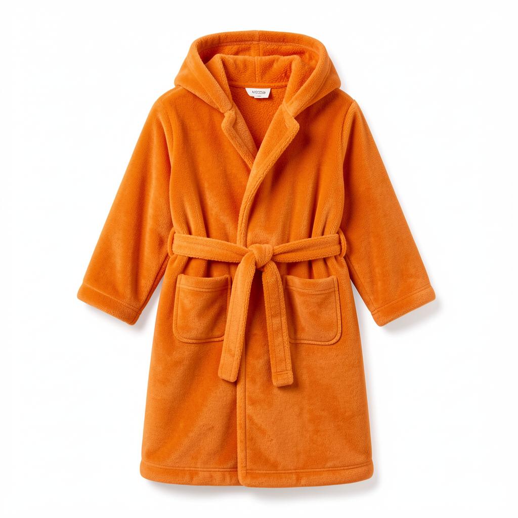 Kids Hooded Fleece Bathrobe