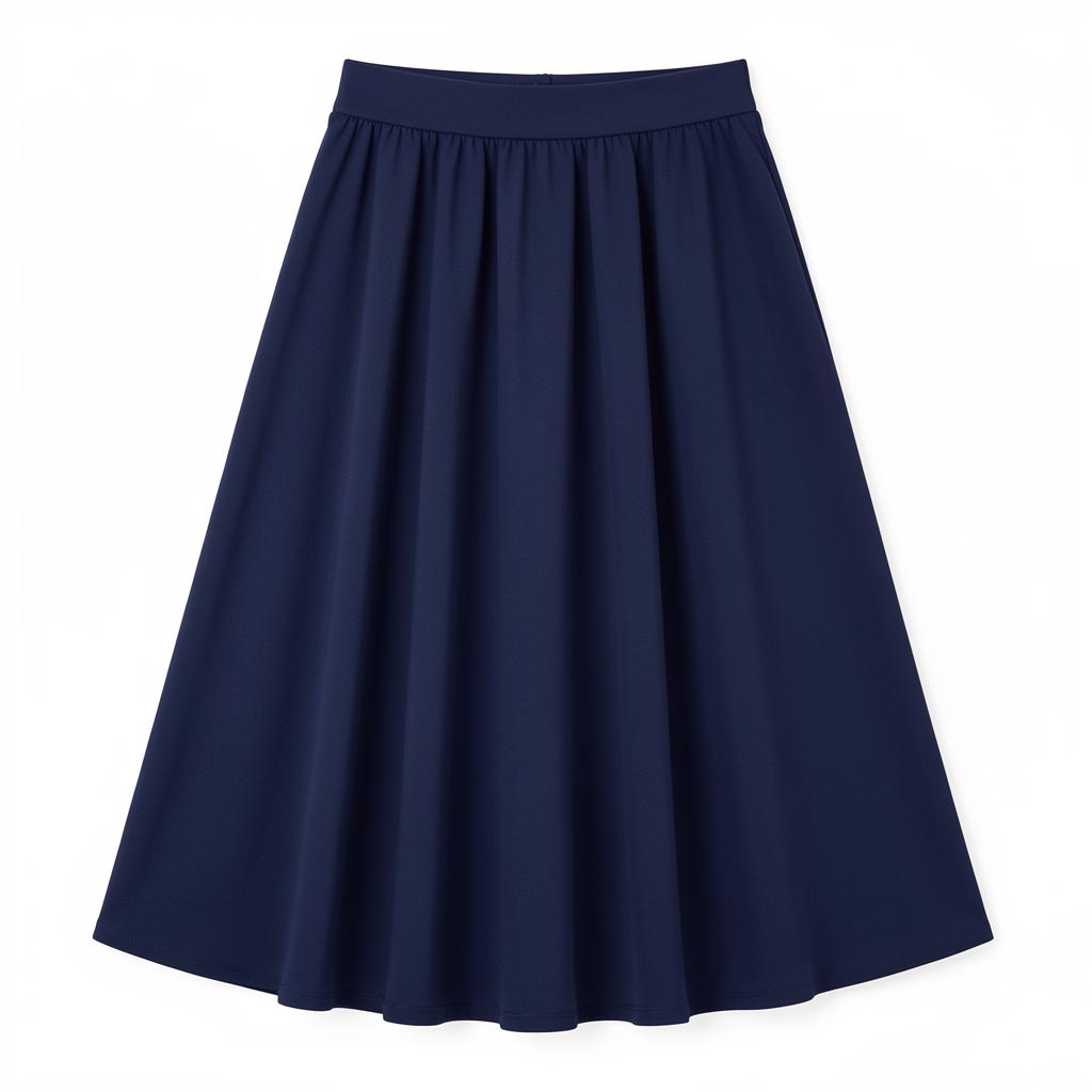 Gathered Midi Flare Skirt