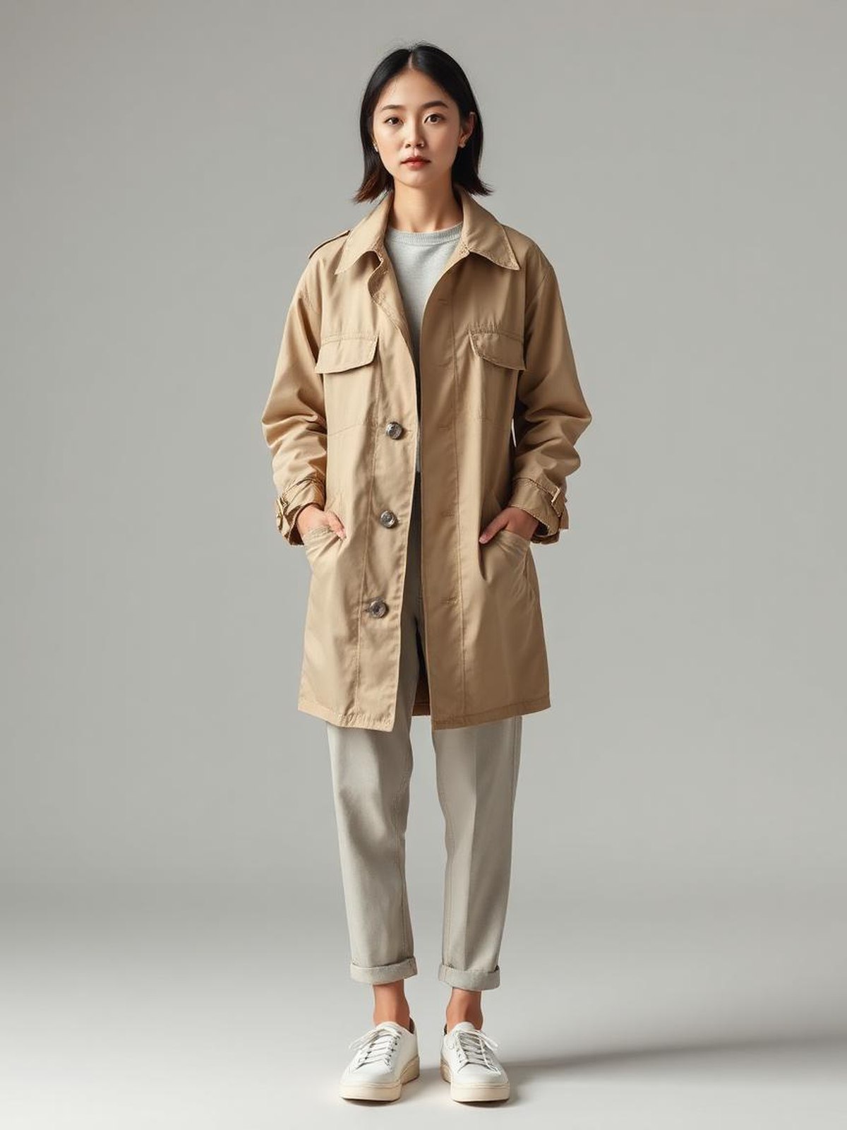 Beige Utility Parka — Beige
