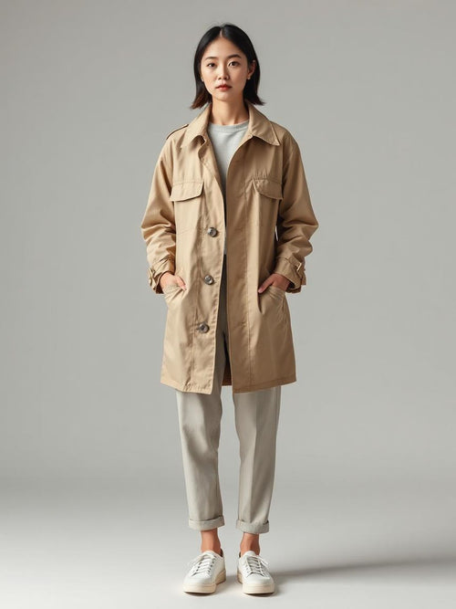 Beige Utility Parka — Beige
