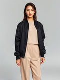 Black Bomber Jacket — Black