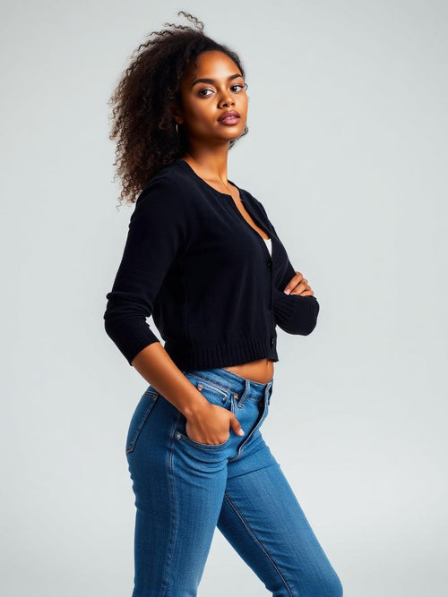 Black Cropped Cardigan