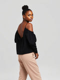 Black Open-Back Top — Black