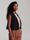 Black Tailored Waistcoat — Black