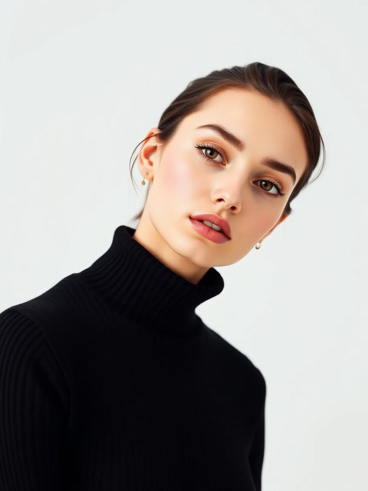 Black Turtleneck Ribbed Sweater