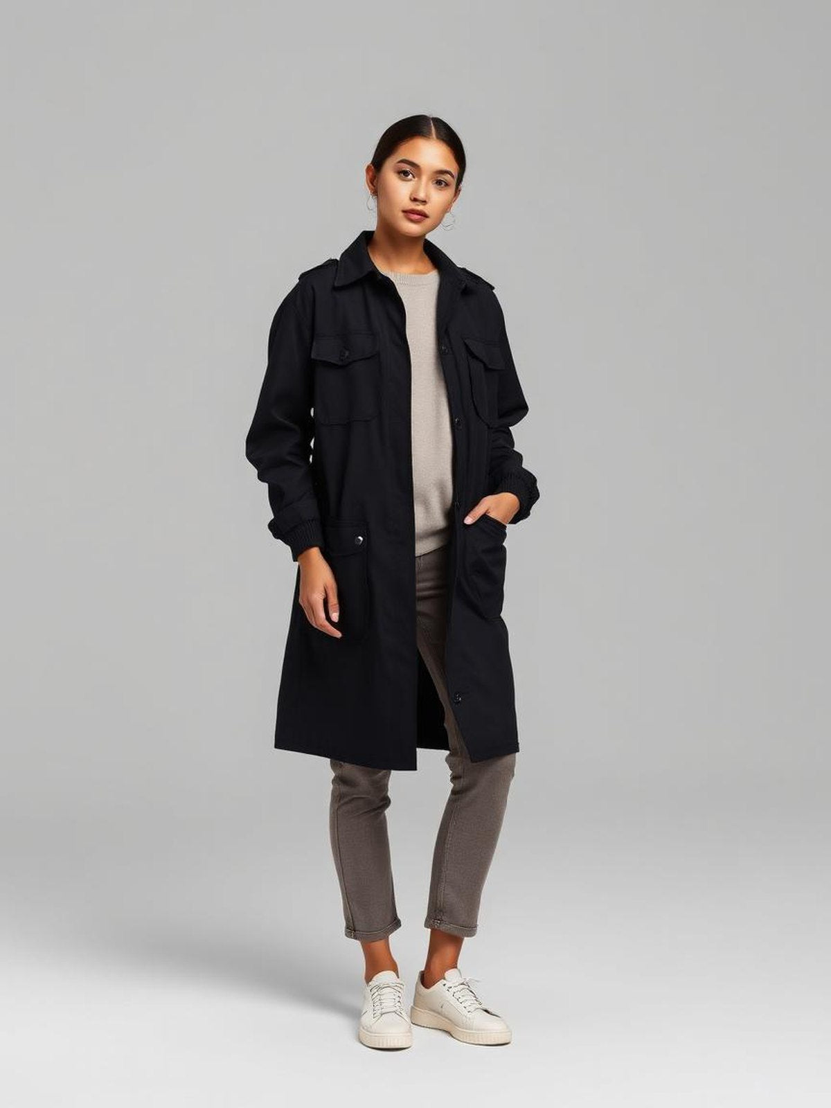Black Utility Parka — Black
