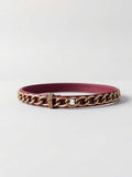Burgundy Chain Detail Belt