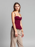Burgundy Corset-Style Top — Burgundy