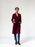 Burgundy Longline Belted Cardigan