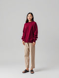 Burgundy Oversized Crew Sweater — Burgundy