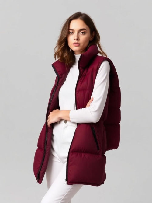 Burgundy Puffer Vest