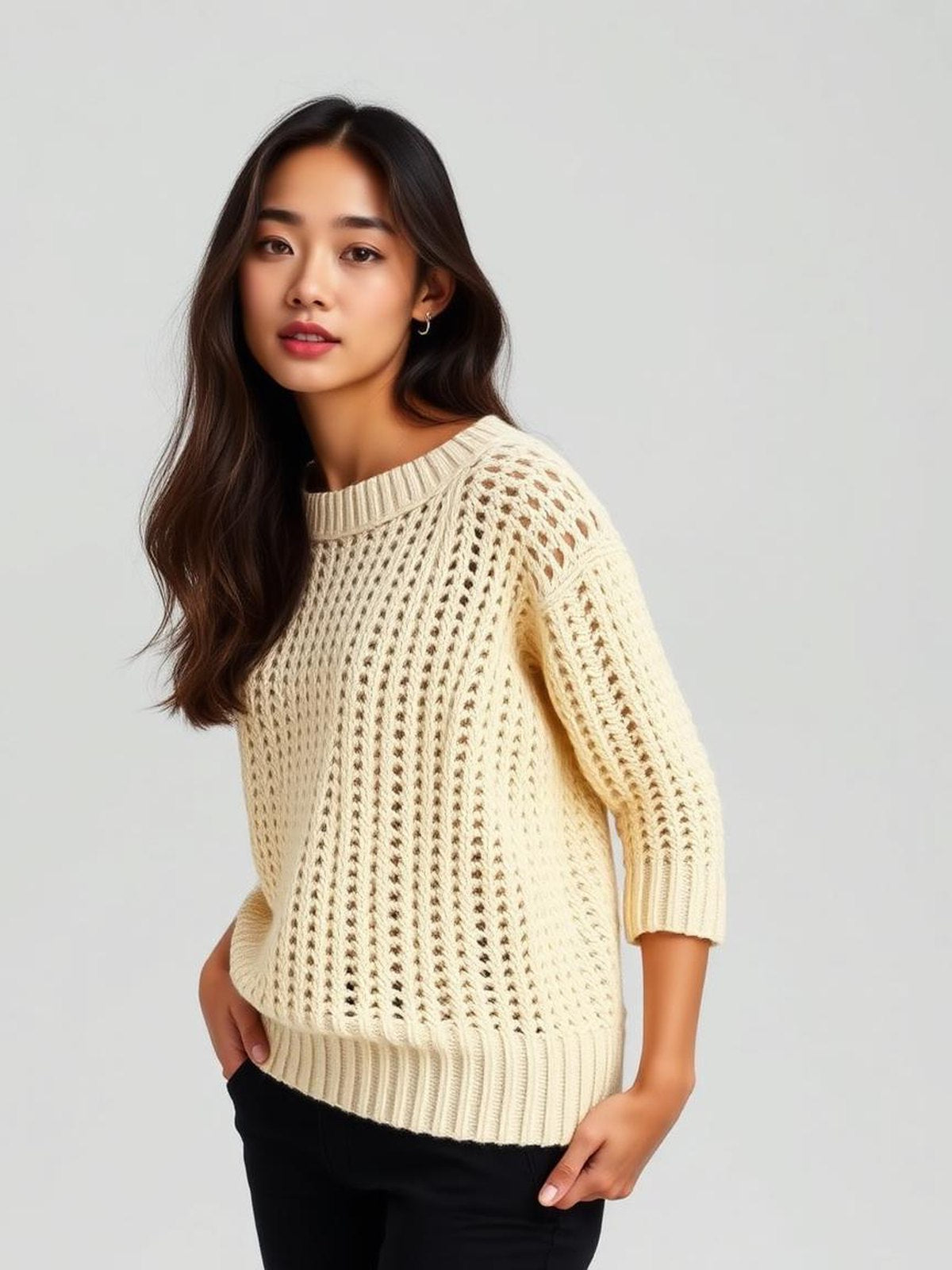 Butter Yellow Open Knit Summer Sweater