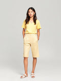 Butter Yellow Tailored Bermuda Shorts