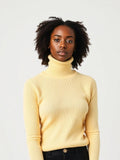 Butter Yellow Turtleneck Ribbed Sweater