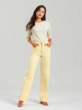 Butter Yellow Wide Leg Jeans