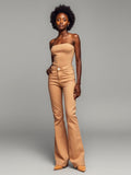 Camel Flared High Rise Jeans