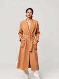 Camel Longline Belted Cardigan