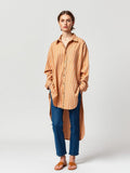 Camel Oversized Striped Shirt