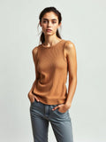 Camel Ribbed Tank Top