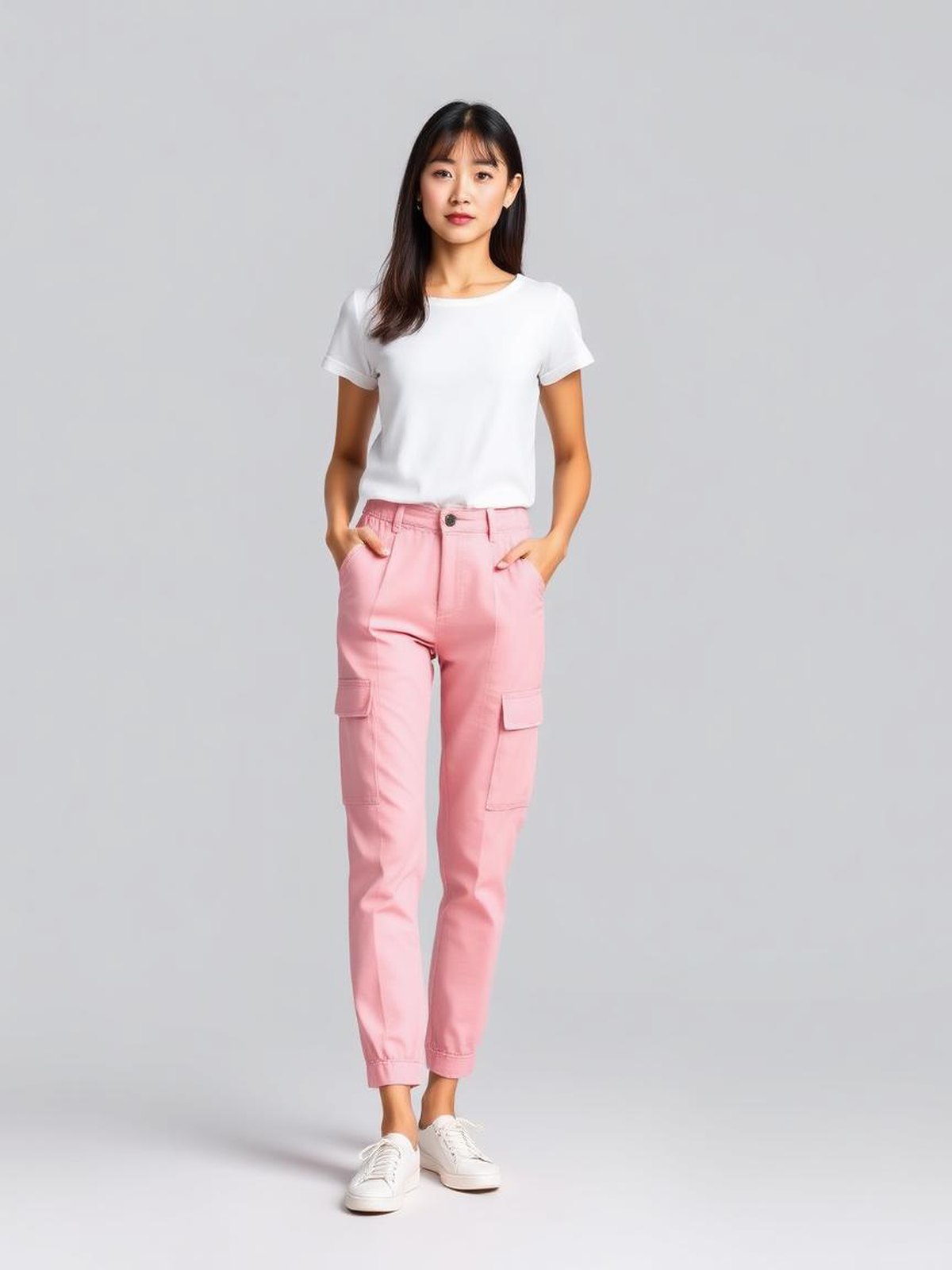 Cargo Pocket Trousers — Pink