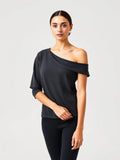 Charcoal One Shoulder Top