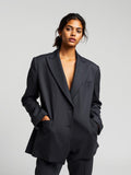 Charcoal Oversized Boyfriend Blazer