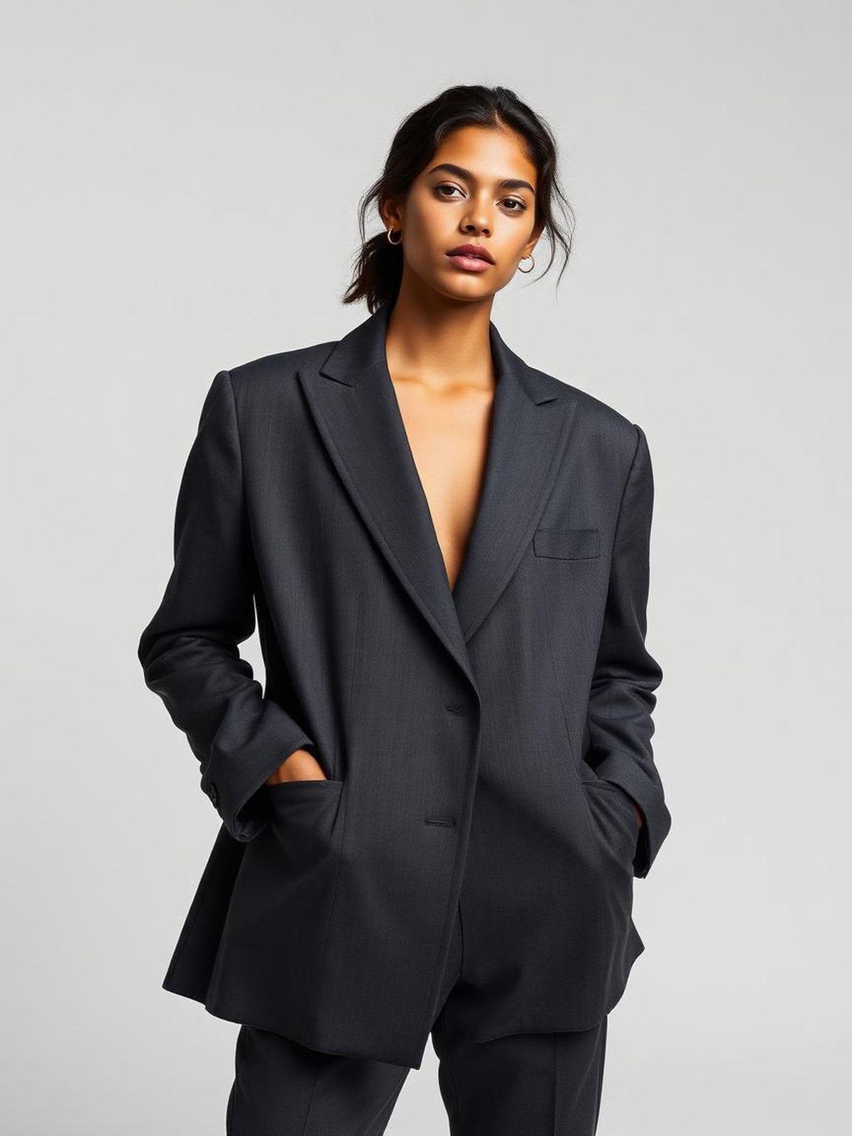 Charcoal Oversized Boyfriend Blazer