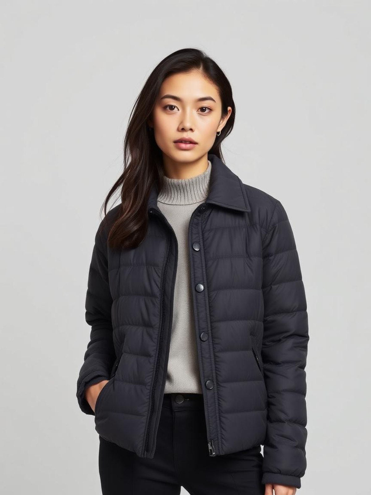 Charcoal Quilted Liner Jacket