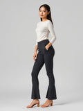 Charcoal Ribbed Flare Leggings