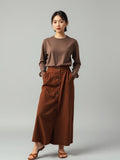 Chocolate A-Line Buttoned Skirt