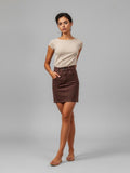 Chocolate Denim Mini Skirt