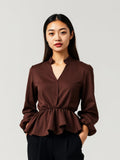Chocolate Peplum Blouse