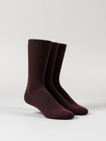 Chocolate Ribbed Crew Socks 3-Pack