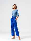 Cobalt Paperbag Waist Trousers