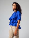 Cobalt Peplum Blouse