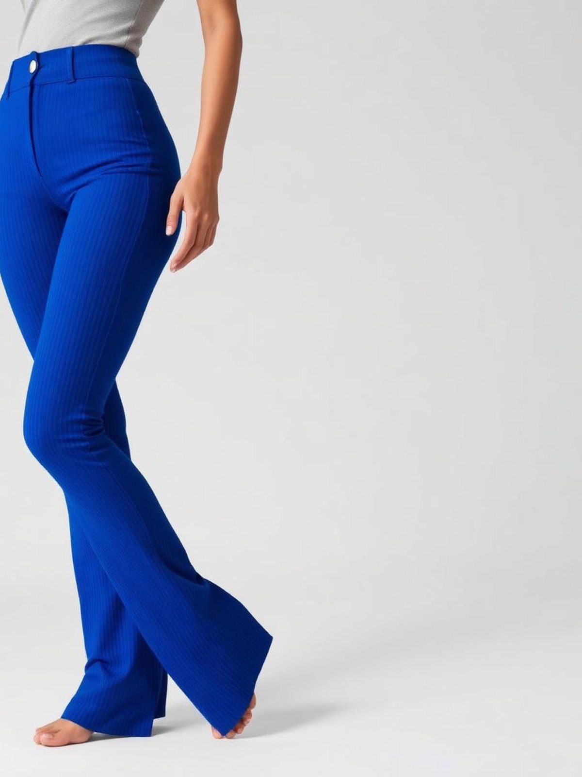 Cobalt Ribbed Flare Leggings