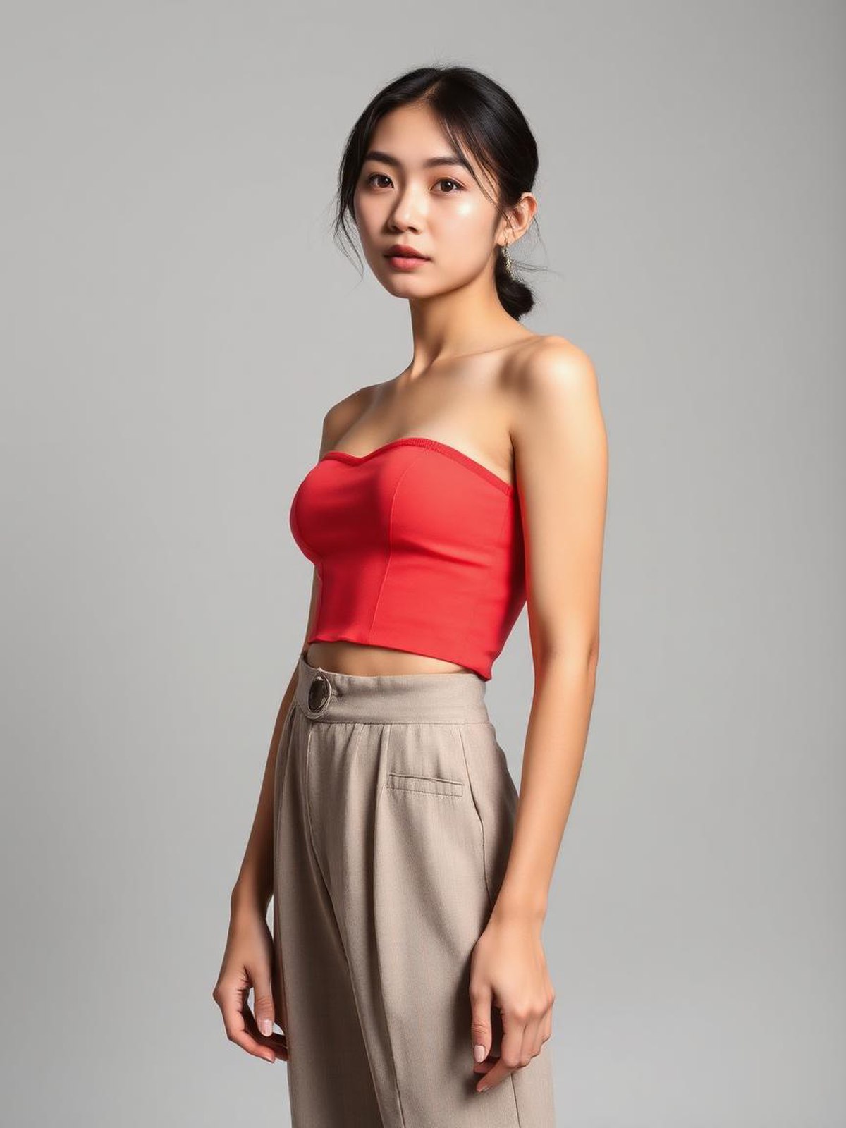 Coral Cropped Corset Top