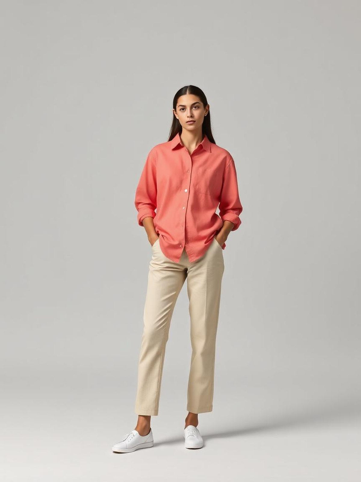 Coral Poplin Shirt