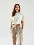 Cream Boxy Cropped Shirt — Cream