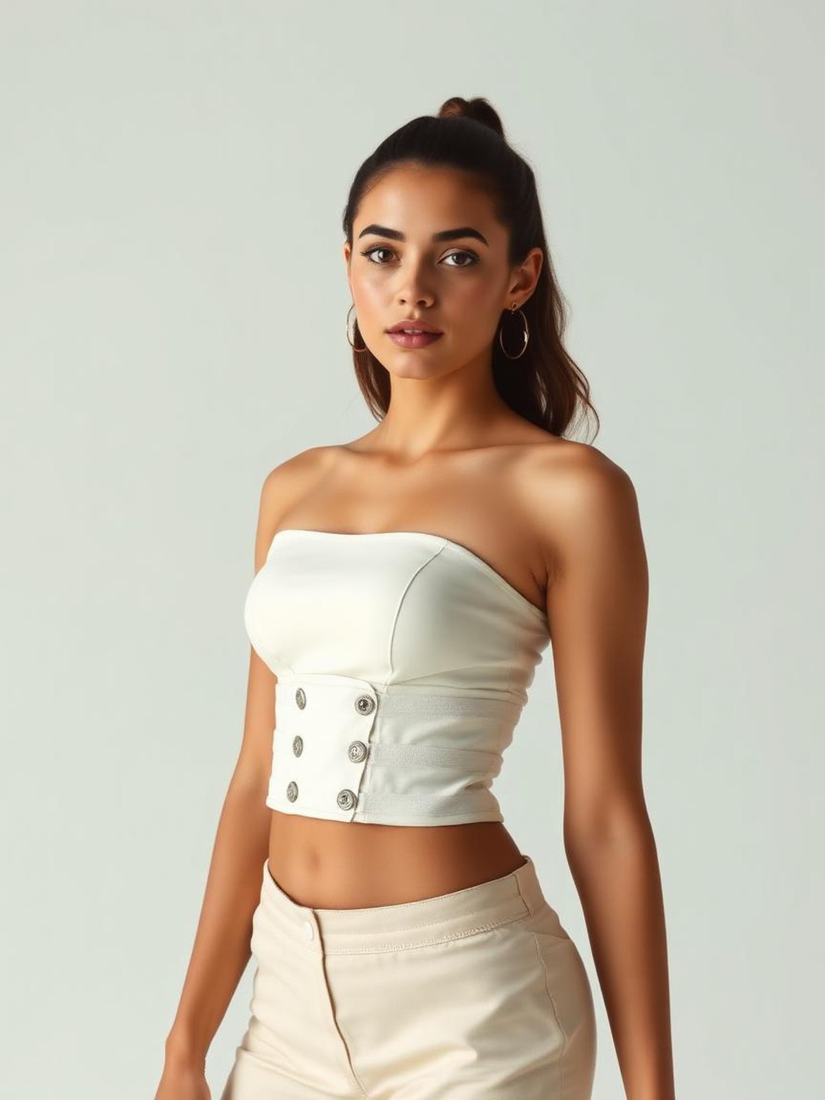 Cream Cropped Corset Top