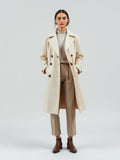 Cream Double-Breasted Coat — Cream