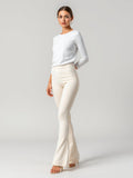 Cream Flared Leggings — Cream